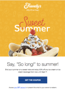 Friendly's Email Example